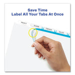 Print and Apply Index Maker Clear Label Dividers, Extra Wide Tab, 5-Tab, White Tabs, 11.25 x 9.25, White, 1 Set