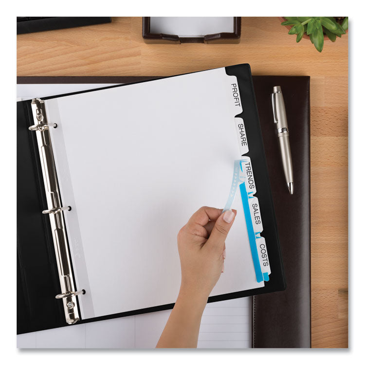 Print and Apply Index Maker Clear Label Dividers, Extra Wide Tab, 5-Tab, White Tabs, 11.25 x 9.25, White, 1 Set