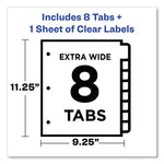 Print and Apply Index Maker Clear Label Dividers, Extra Wide Tab, 8-Tab, 11.25 x 9.25, White, 1 Set