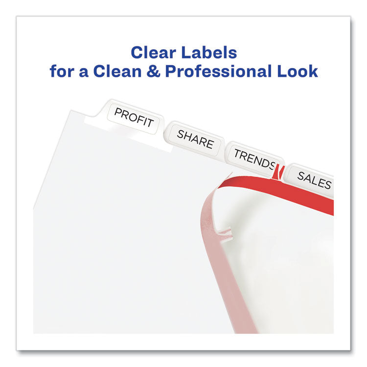 Print and Apply Index Maker Clear Label Dividers, Extra Wide Tab, 8-Tab, 11.25 x 9.25, White, 1 Set
