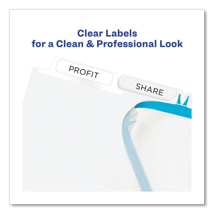 Print and Apply Index Maker Clear Label Dividers, Extra Wide Tab, 5-Tab, White Tabs, 11.25 x 9.25, White, 5 Sets