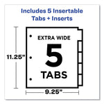 Insertable Big Tab Plastic 1-Pocket Dividers, 5-Tab, 11.13 X 9.25, Assorted, 1 Set
