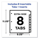 Insertable Big Tab Plastic 1-Pocket Dividers, 8-Tab, 11.13 X 9.25, Assorted, 1 Set