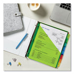 Insertable Big Tab Plastic 1-Pocket Dividers, 8-Tab, 11.13 X 9.25, Assorted, 1 Set