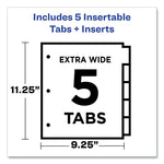 Insertable Big Tab Plastic 2-Pocket Dividers, 5-Tab, 11.13 X 9.25, Assorted, 1 Set
