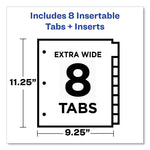 Insertable Big Tab Plastic 2-Pocket Dividers, 8-Tab, 11.13 X 9.25, Assorted, 1 Set