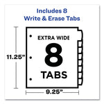 Write and Erase Durable Plastic Dividers with Slash Pocket, 3-Hold Punched, 8-Tab, 11.13 x 9.25, Assorted, 1 Set