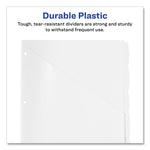 Write and Erase Durable Plastic Dividers with Straight Pocket, 5-Tab, 11.13 x 9.25, White, 1 Set