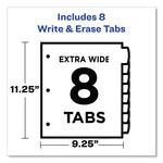 Write and Erase Durable Plastic Dividers with Straight Pocket, 8-Tab, 11.13 x 9.25, White, 1 Set