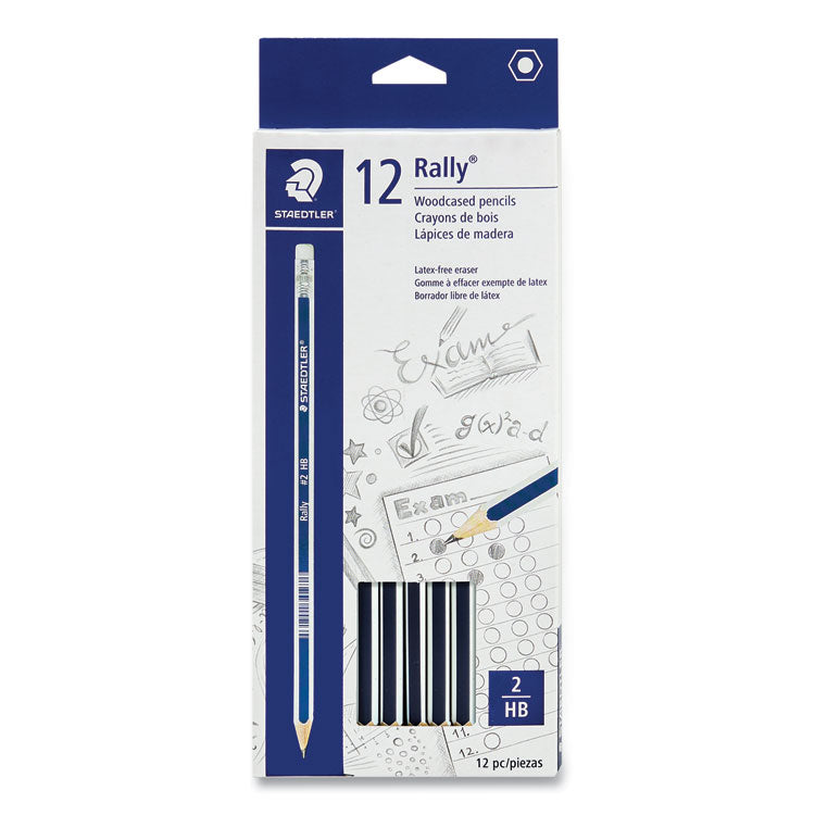 Woodcase Pencil, HB #2, Black Lead, Blue/White Barrel, 12/Pack