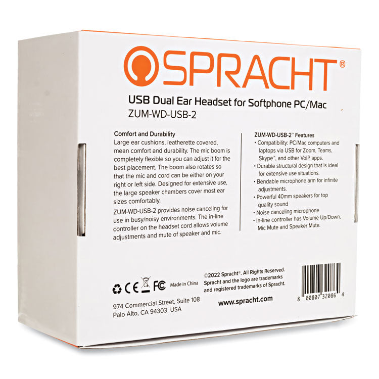 ZuM Binaural Over The Head Headset, Black/Silver