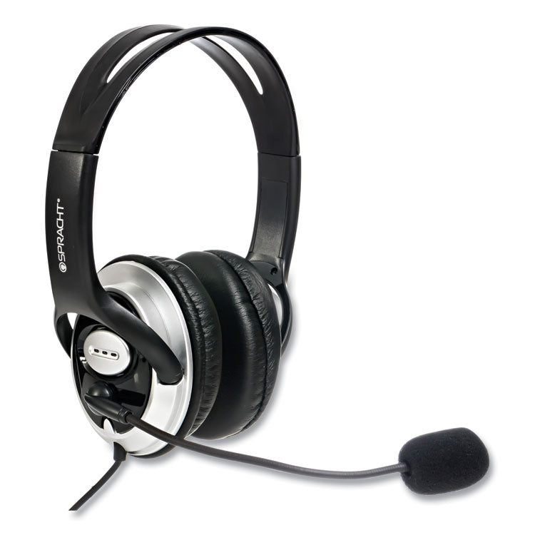 ZuM Binaural Over The Head Headset, Black/Silver
