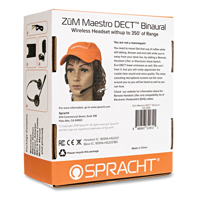 ZuM Maestro DECT Binaural Over The Head Headset, Black