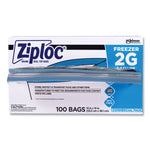 Zipper Freezer Bags, 2 gal, 13" x 15.5", Clear, 100/Carton