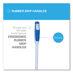 Turbo Plunger And Bowl Brush Set, 12.5" Plastic Handle, 6" Dia, White