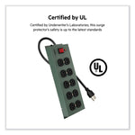 Metal SurgeMaster Surge Protector, 10 AC Outlets, 15 ft Cord, 885 J, Dark Gray