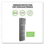 Home/Office Surge Protector, 8 AC Outlets, 8 ft Cord, 2,500 J, Black