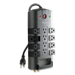 Pivot Plug Surge Protector, 12 AC Outlets, 8 ft Cord, 4,320 J, Gray