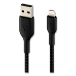 BOOST CHARGE Braided Apple Lightning to USB-A ChargeSync Cable, 6.6 ft, Black