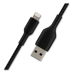 BOOST CHARGE Braided Apple Lightning to USB-A ChargeSync Cable, 6.6 ft, Black