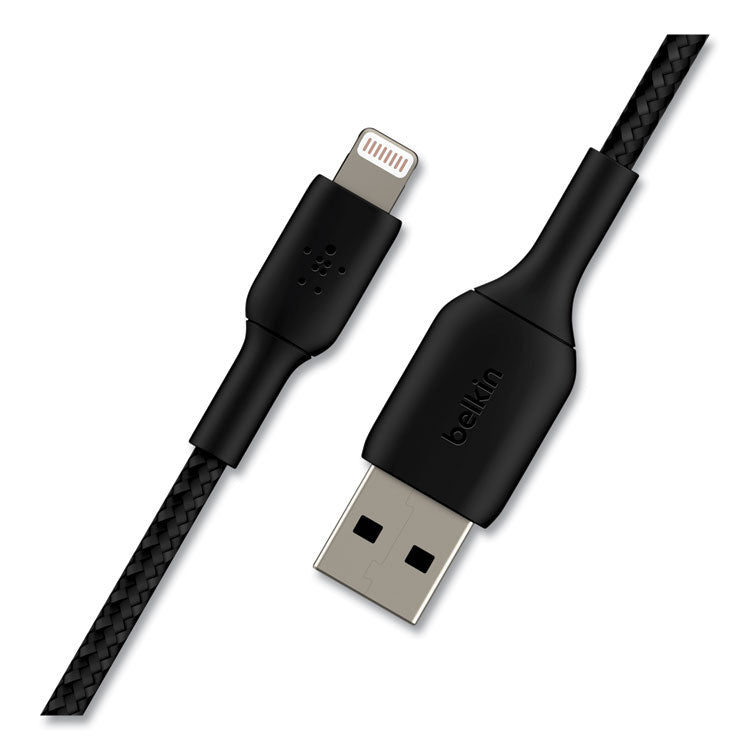 BOOST CHARGE Braided Apple Lightning to USB-A ChargeSync Cable, 6.6 ft, Black
