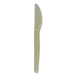 EcoSense Renewable Plant Starch Cutlery, Knife, Plastic, Cream, 50/Pack