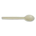 EcoSense Renewable Plant Starch Cutlery, Spoon, Plastic, Cream, 50/Pack