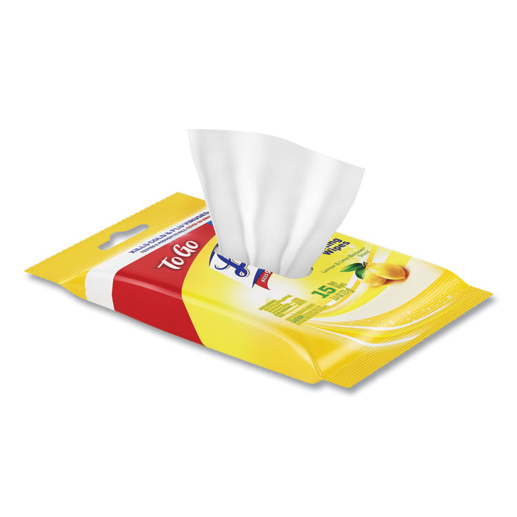Disinfecting Wipes Flatpacks, 1-Ply, 6.69 x 7.87, Lemon and Lime Blossom, White, 15 Wipes/Flat Pack, 24 Flat Packs/Carton