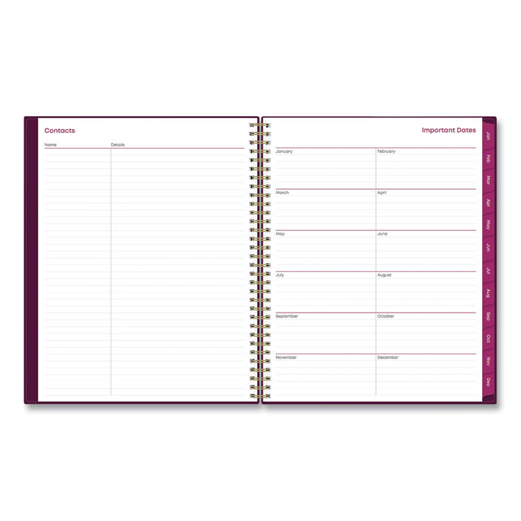 Gili Weekly/Monthly Planner, Jewel Tone Artwork, 11 x 8.5, Plum Cover, 12-Month (Jan to Dec): 2025