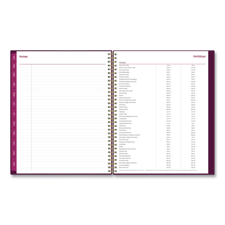 Gili Weekly/Monthly Planner, Jewel Tone Artwork, 11 x 8.5, Plum Cover, 12-Month (Jan to Dec): 2025