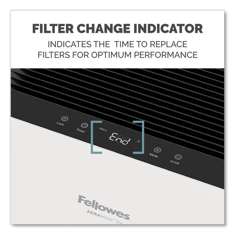 AeraMax SV Air Purifier, 1,500 sq ft Room Capacity, White/Black