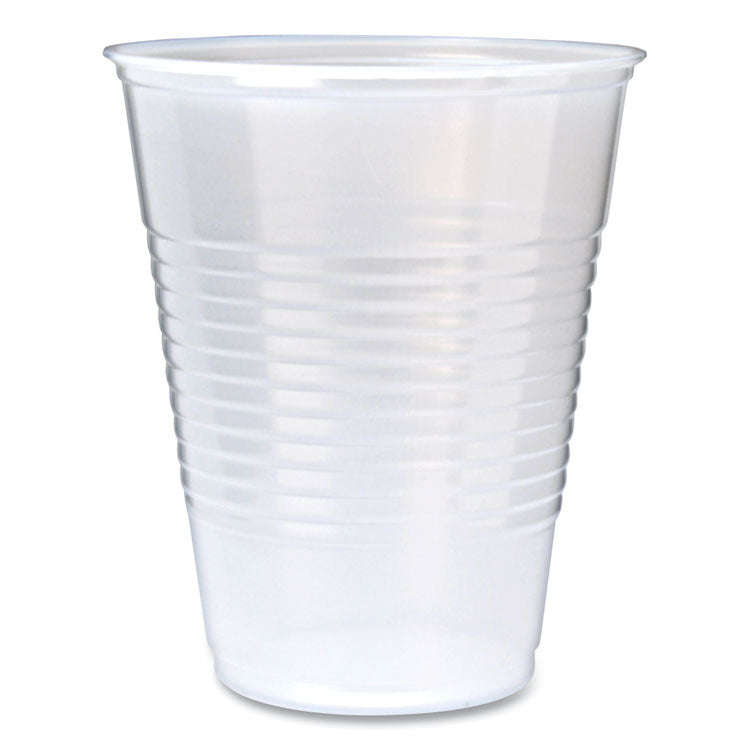 RK Ribbed Cold Drink Cups, 9 oz, Plastic, Clear, 100/Sleeve, 25 Sleeves/Carton