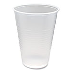 RK Ribbed Cold Drink Cups, 10 oz, Plastic, Clear, 100/Sleeve, 25 Sleeves/Carton