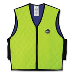 Chill-Its 6665 Embedded Polymer Cooling Vest with Zipper, Nylon/Polymer, Large, Lime