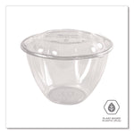 Renewable and Compostable Salad Bowls with Lids, 48 oz, Clear, Plastic, 150/Carton