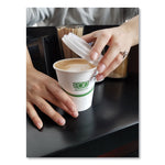 GreenStripe Renewable and Compostable Hot Cups, 12 oz, Paper, White/Green, 50/Pack, 20 Packs/Carton