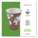 World Art Renewable and Compostable Hot Cups, 8 oz, Paper, Brown/White, 50/Pack, 20 Packs/Carton