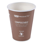 World Art Renewable and Compostable Hot Cups, 8 oz, Paper, Brown/White, 50/Pack