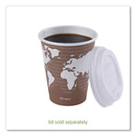 World Art Renewable and Compostable Hot Cups, 8 oz, Paper, Brown/White, 50/Pack