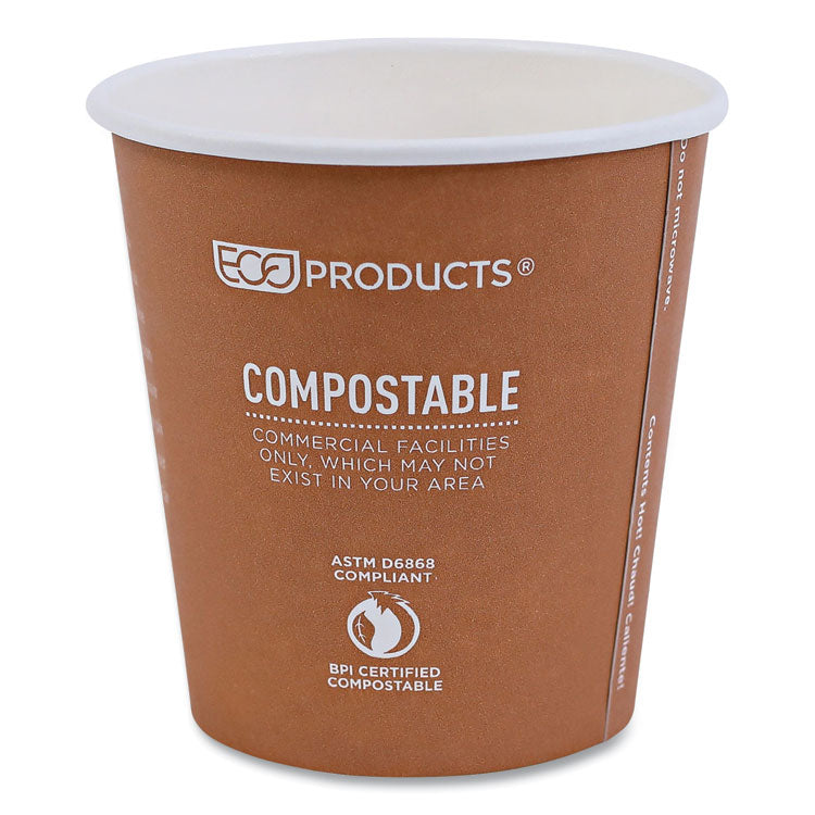 World Art Renewable and Compostable Hot Cups, 10 oz, Paper, Gray, 50/Pack, 20 Packs/Carton