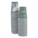 World Art Renewable and Compostable Hot Cups, 12 oz, Paper, Gray, 50/Pack, 20 Packs/Carton