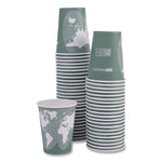 World Art Renewable and Compostable Hot Cups, 12 oz, Paper, Gray, 50/Pack