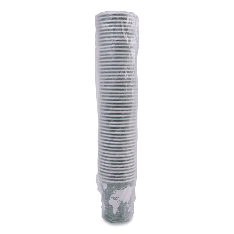 World Art Renewable and Compostable Hot Cups, 12 oz, Paper, Gray, 50/Pack