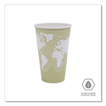 World Art Renewable and Compostable Hot Cups, 16 oz, Paper, Moss, 50/Pack