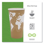 World Art Renewable and Compostable Hot Cups, 20 oz, Paper, Brown/White, 50/Pack, 20 Packs/Carton