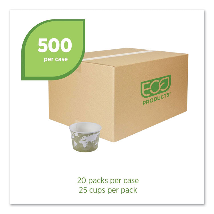 World Art Renewable and Compostable Food Container, 16 oz, 4.05" Diameter x 3" h, Seafoam, Paper, 25/Pack, 20 Packs/Carton