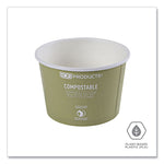 World Art Renewable and Compostable Food Container, 16 oz, 4.05" Diameter x 3" h, Seafoam, Paper, 25/Pack, 20 Packs/Carton