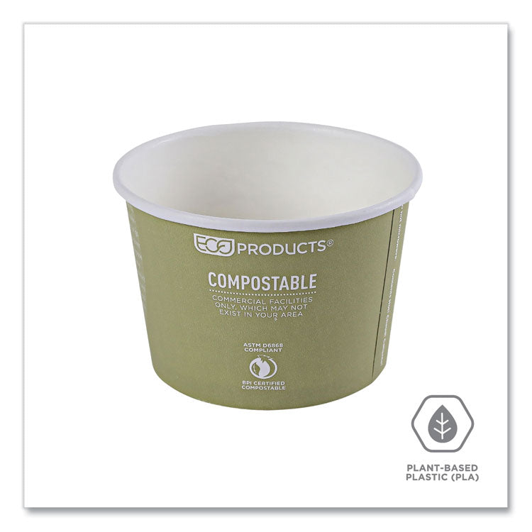 World Art Renewable and Compostable Food Container, 16 oz, 4.05" Diameter x 3" h, Seafoam, Paper, 25/Pack, 20 Packs/Carton