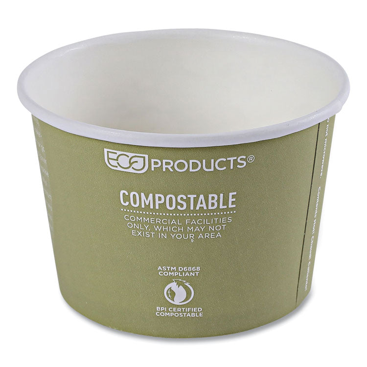 World Art Renewable and Compostable Food Container, 16 oz, 4.05" Diameter x 3" h, Seafoam, Paper, 25/Pack, 20 Packs/Carton