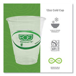 GreenStripe Renewable and Compostable Cold Cups, 12 oz, Plastic, Clear, 50/Pack, 20 Packs/Carton